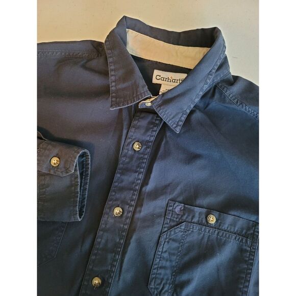 Carhartt Other - Carhartt‎ Men's 2XL Navy Button Long Sleeve Shirt